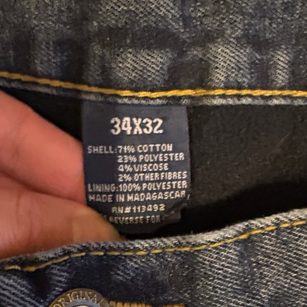 RK Brand Dark Blue Wash Fleece Lined Jeans Size: 34X32 - Picture 3 of 7